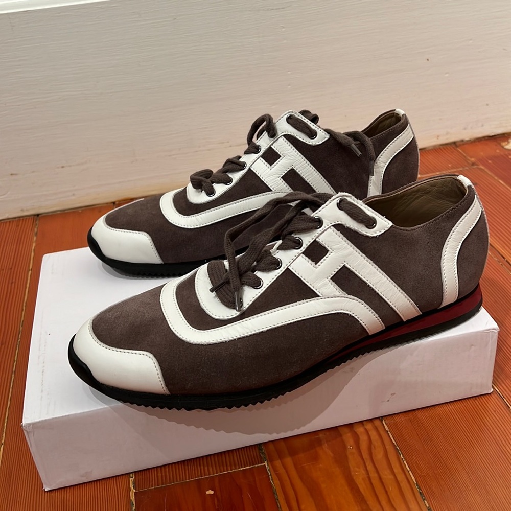 Hermes Brown suede sneakers in 39.5